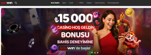 15 000 TL Casino İlk Üyelik Bonusu
